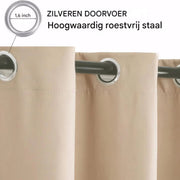 Waterdicht buitengordijnen - Winddicht en verduisterend - Voor Overkapping, Tuinterras, Gazebo en Pergola - Thermisch Geïsoleerd - Donkergrijs 140x275cm