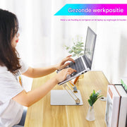 Laptopstandaard Vaylen - Ergonomisch - Verstelbaar en opvouwbaar - Notebook- en Tablet Houder voor MacBook en iPad