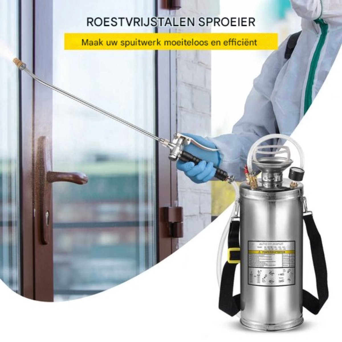 Happyment Tuinsproeier - Onkruidsproeier - 4L - Multifunctioneel - 2.5kg