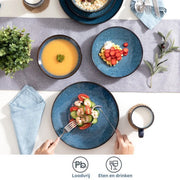 Happyment Luxe Serviesset - 12 Persoons - Porselein - 48 Delig - Bordenset 12 persoons - Bordenset 48 delig - Blauw