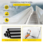Lange trapleuning - Balustrade - Houders - Leuningen voor Trappen - Staal - Met trapleuninghouders - 240CM