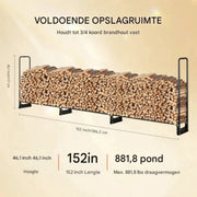 Metalen brandhoutrek - Houtrek - Waterdichte Hoes - 400KG