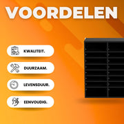 Bureau Organizer - Brievensorteerder - 99x30x68 cm - A4 Papier - 3 x 8 Vakken - Zwart