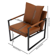 Fauteuil- Voor Woonkamer - Moderne Lounge - Stof /Bruin