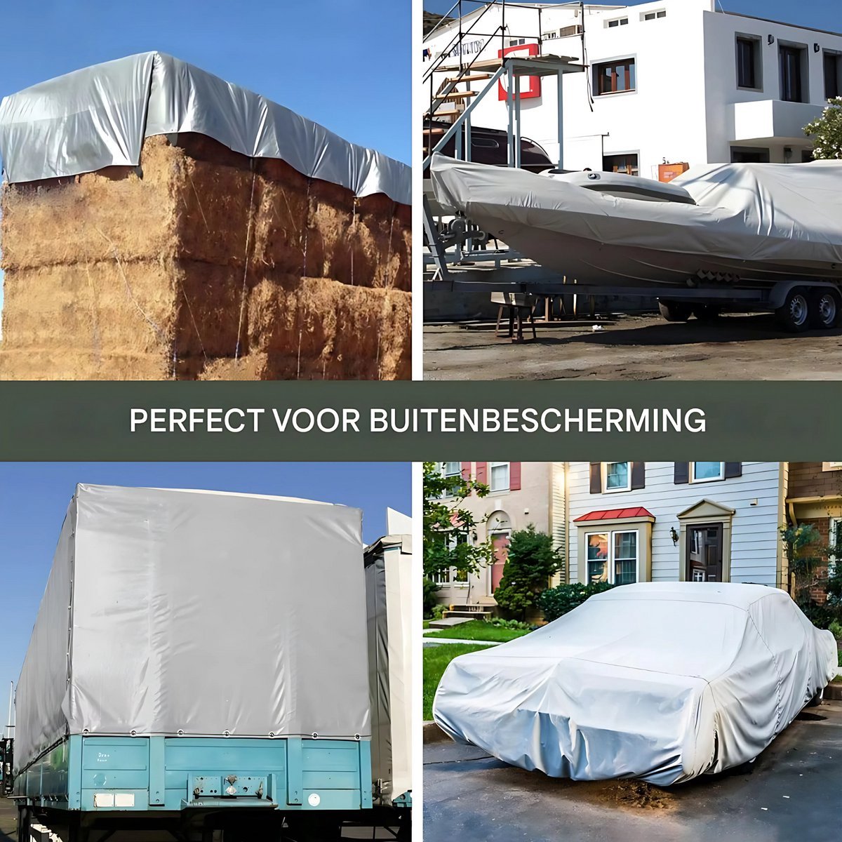 Tavien Dekzeil - 180g/m² PE - Voor Tuinmeubelen, Zwembad, Hout, Auto & Boot - Waterdicht - Weerbestendig zeildoek - 300x300cm - Wit - Bouwzeil - Afdekzeil - Beschermhoes