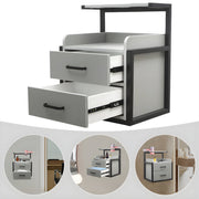 Wandkast - Hangkast - Muurkast - Opbergmeubel - Voor kapsalon - Opbergkast met wandmontage -Zwart/Grijs