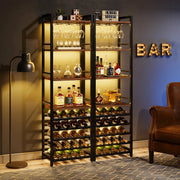 Wijnrek voor 12 flessen - Wijnkast - 6 lagen - Barkast - Glazenhouder - Bar, keuken of woonkamer