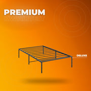 Bedframe met lattenbodem - 100x200cm - Eenpersoonsbed - Platformbed - Stalen Frame - 272kgdraagvermogen - Met Opbergruimte - Zwart
