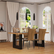 Eetkamerstoelen Delio - Set van 4 - Draaibaar - Fauteuil - Keuken - Voor eettafel - Bruin leer
