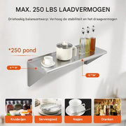 Kruidenrek RVS - Ophangbaar - Voor kruidenpotjes - Kruidenrekken - Wandrek keuken - 113KG - Wandmontage