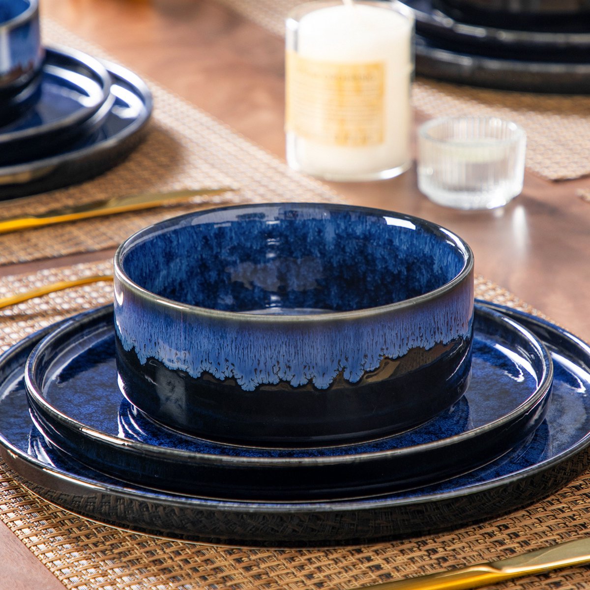 Zafiro Serviesset - 12 delig - 12 persoons - Sky Blue - Dinerborden - Bordenset - Diepe borden - Ontbijtborden - Servies - Keukenservies