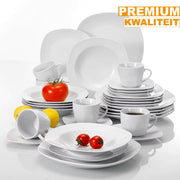 Regal Dinerborden – 6 persoons – 30 delig – Wit Keramisch – Serviesset – Breakfast Plates
