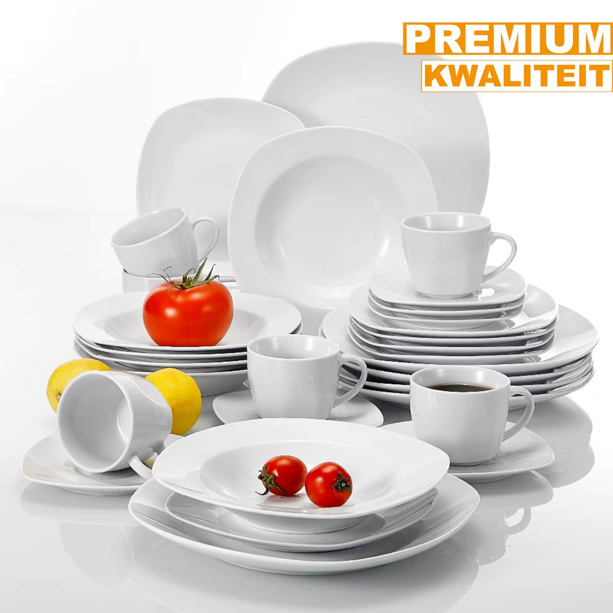 Regal Dinerborden – 6 persoons – 30 delig – Wit Keramisch – Serviesset – Breakfast Plates