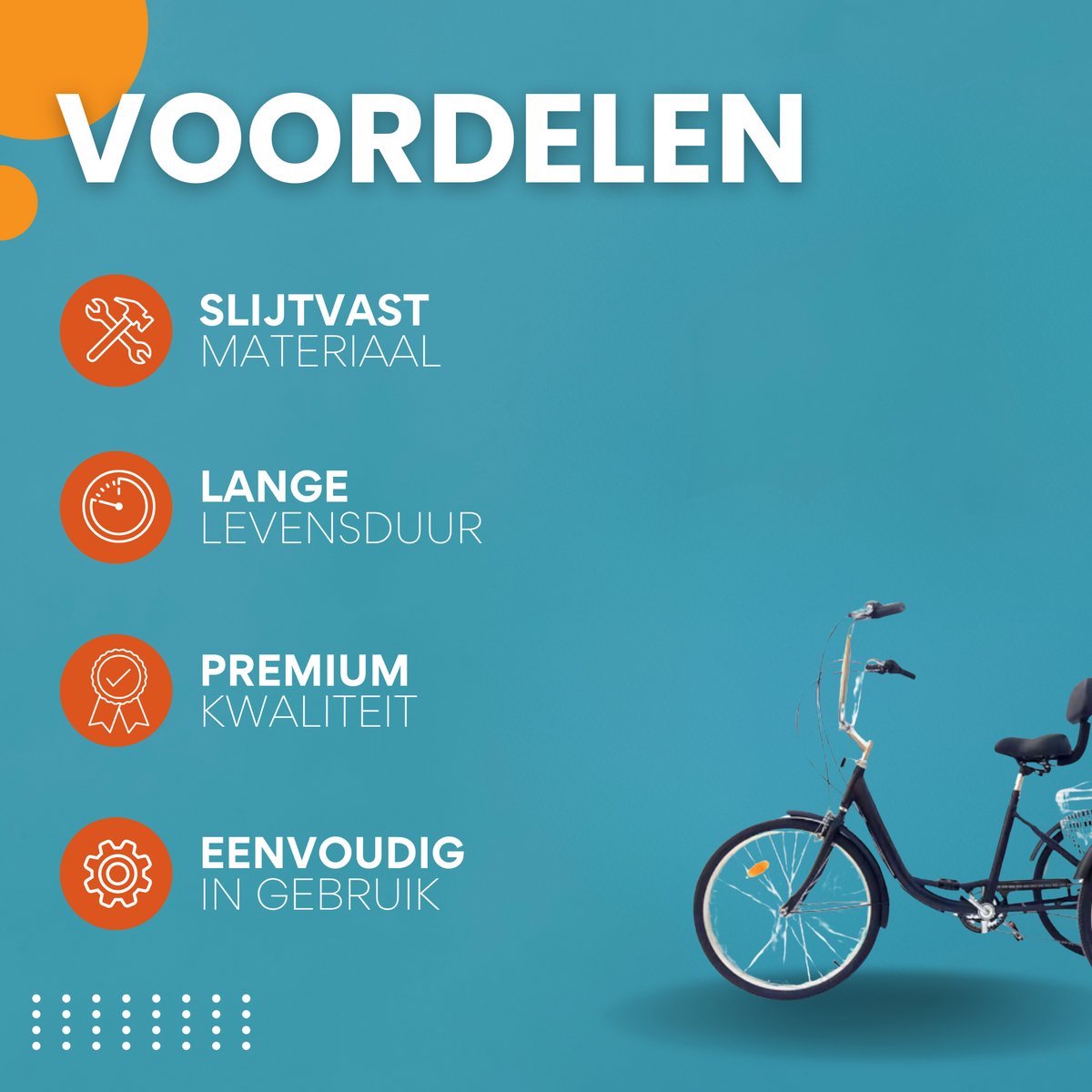 Driewieler Fioren voor volwassenen - 6 versnellingen - Fiets voor senioren - 24 Inch - Met mand - Voorrem - Zwart