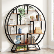 Boekenkast industrieel - Open boekenplank - Voor woonkamer, slaapkamer of kantoor - Opbergkast - 180cm - Vakkenkast - Bruin