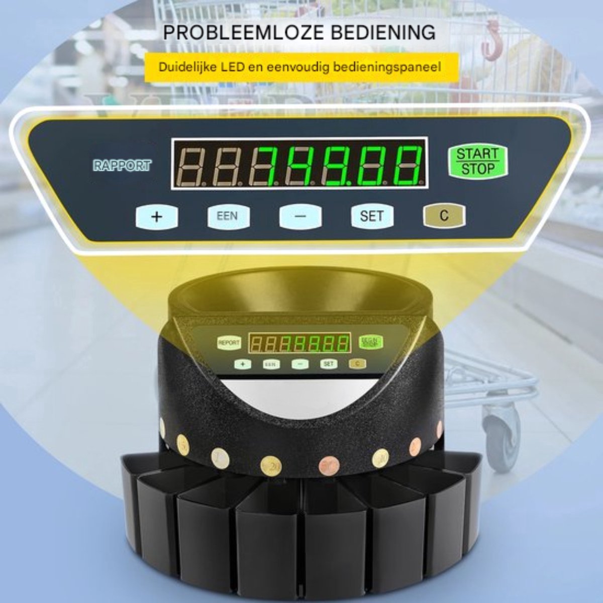 Geldtelmachines PRO - Muntsorteerder - Muntsorteermachine - Zwart - Munttelmachine - 300 Munten Per Minuut