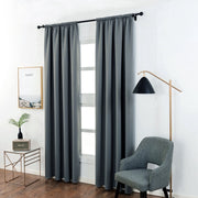Bolt Edge Gordijnen Set - 2 Stuks - Donkergrijs - Verduisterend - Fluweel - 135x225 cm