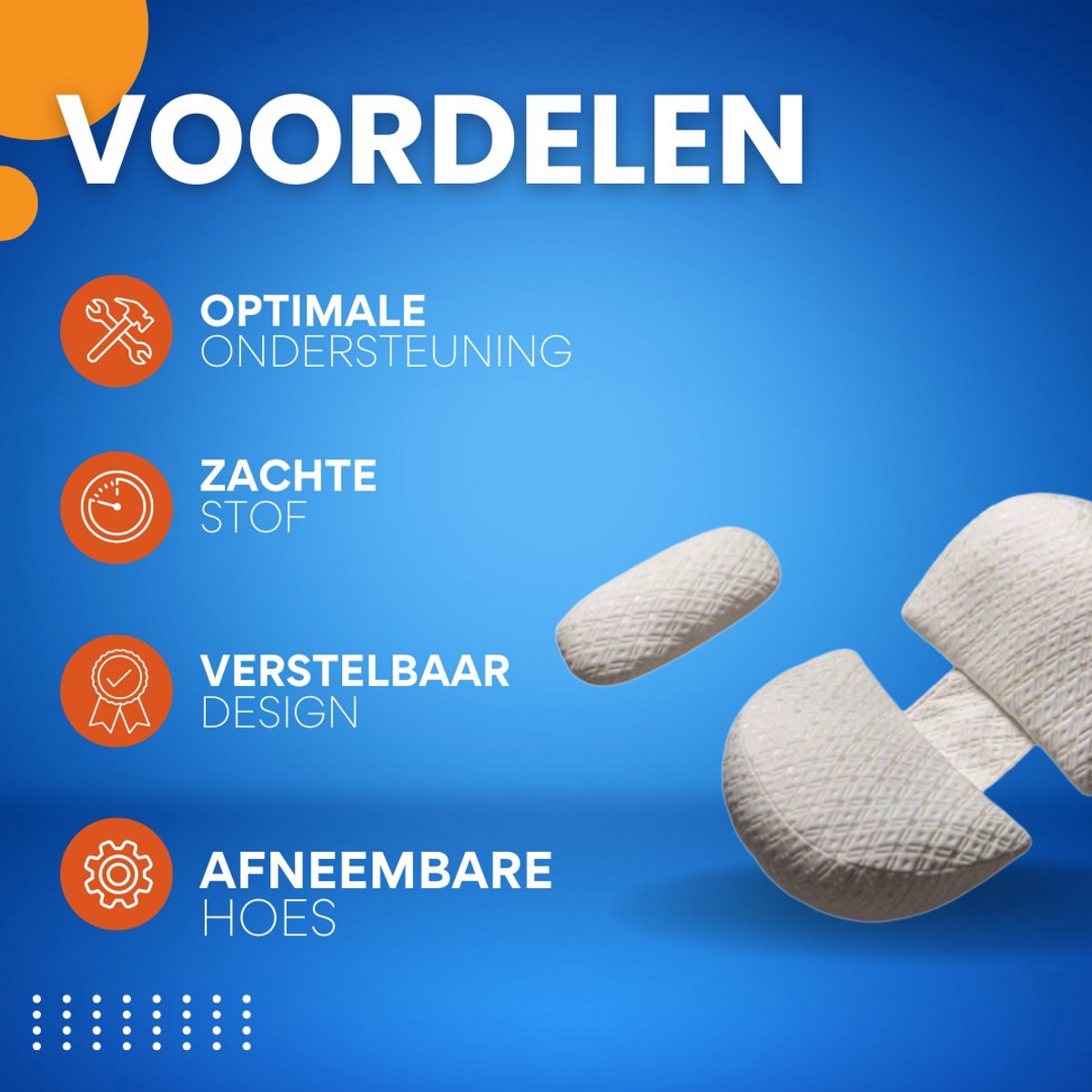 Zwangerschapskussen Valora - Ergonomisch zwangerschapskussen - Voor zijslapen - Body pillow - Zijslaapkussen - Voedingskussen - Verstelbaar - Wit