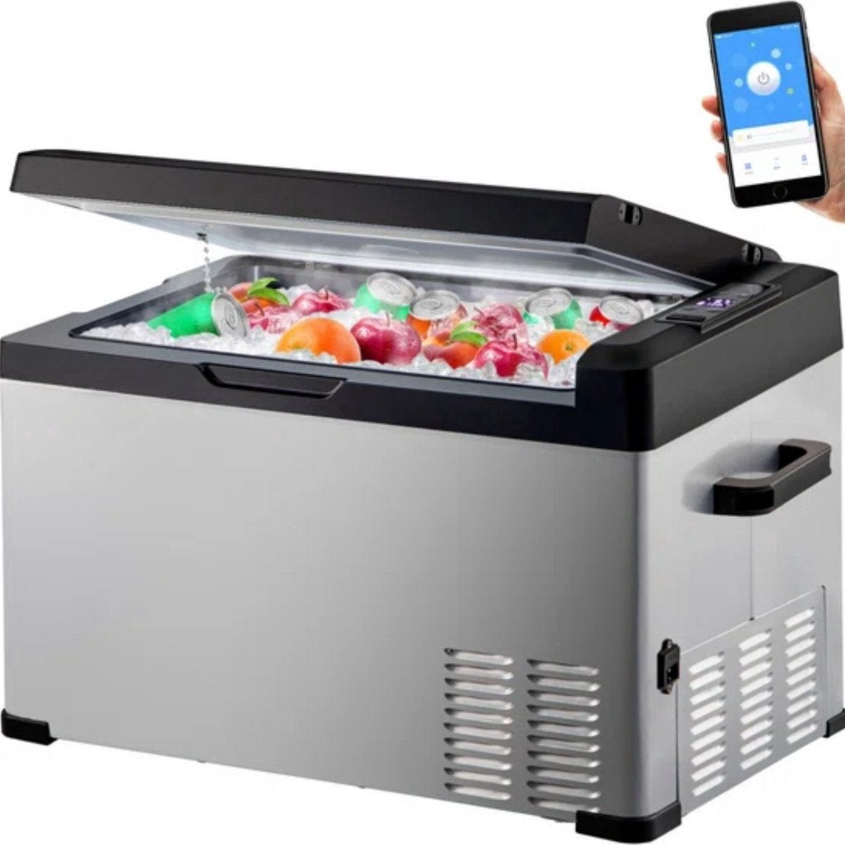 Koelbox deluxe - 30L - 45 Blikjes - Koeltas - Elektrisch - Oplaadbaar - Vriescombinatie - 220V - Camping, Auto, Caravan