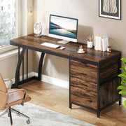 Computerbureau - Bureau met lades - Werktafel - Voor studeren of werken - 3 lades - Rustic brown