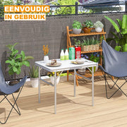 Opvouwbare Campingtafel 2,5ft - Klaptafel voor Picknick, Tuin & Eettafel - Verstelbare Hoogte - Draagbaar & Waterbestendig