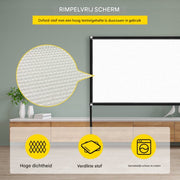 Projectiescherm deluxe - 80 inch - Beamerscherm - HD 4K - Projectiedoek - Beamer Scherm - 160° Kijkhoek