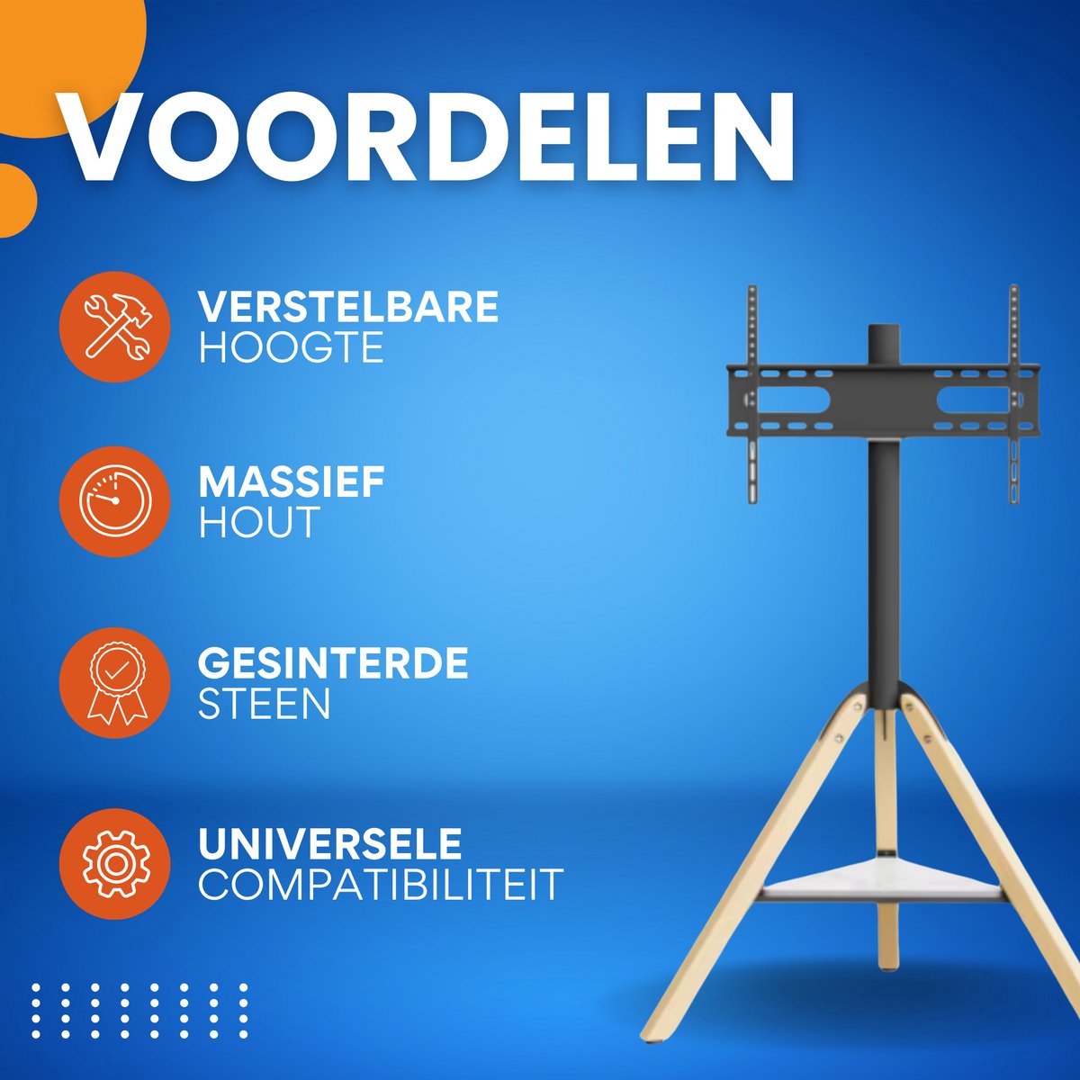 TV standaard Vaylen - 40-75 inch - Uniek design - Vloerstandaard beugel - Staand - Max 40KG - In hoogte verstelbaar