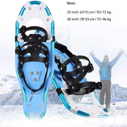 Sneeuwschoenen voor Heren, Dames & Jeugd - Maat 47-48 - Snowboots - Outdoorlaarzen - Lichtgewicht Aluminiumlegering met Trekkingstokken - Gemakkelijk te Dragen