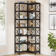 7-laags Boekenkast - Boekenplank - Wandplank - Boekenrek - Bruin