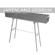 BBQ-grill - Voor camping - Draagbare, opvouwbare houtskoolgrill - Grijs - 100*18*13cm