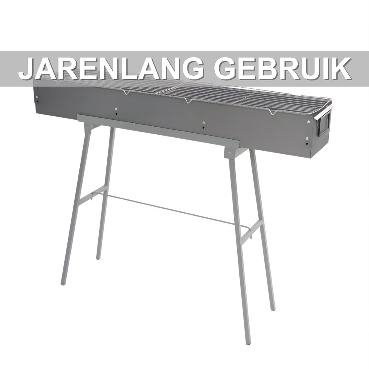 BBQ-grill - Voor camping - Draagbare, opvouwbare houtskoolgrill - Grijs - 100*18*13cm