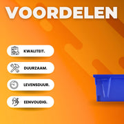 Opbergdozen - Opbergbox - Storage box - Bewaardoos - Opberger - Set van 12 - Stapelbaar - Blauw/Rood - Voor Werkplaats of Speelkamer