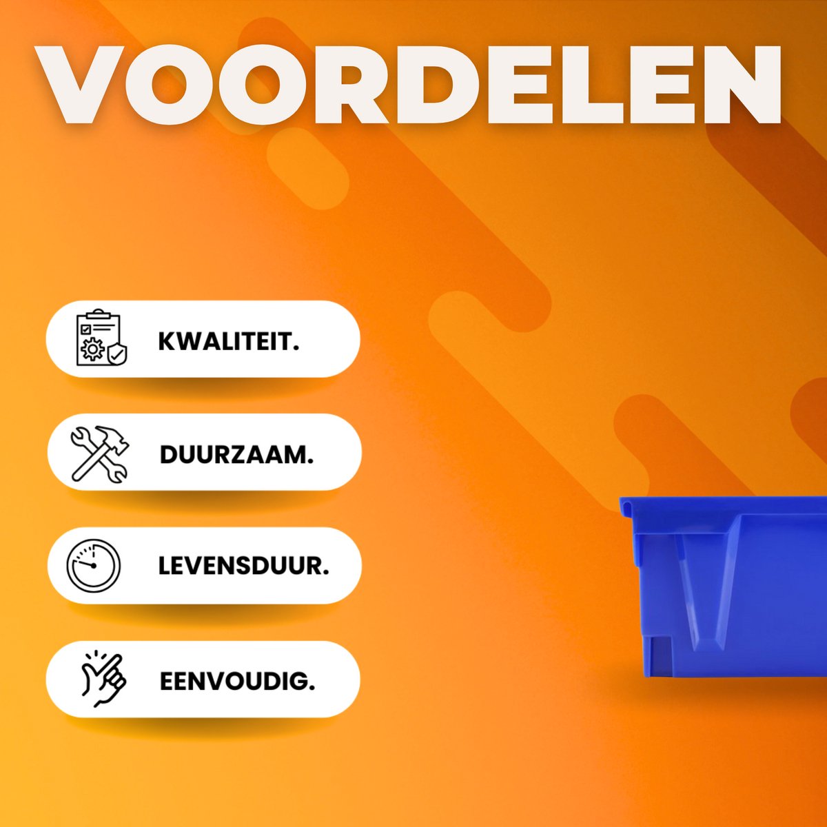 Opbergdozen - Opbergbox - Storage box - Bewaardoos - Opberger - Set van 12 - Stapelbaar - Blauw/Rood - Voor Werkplaats of Speelkamer