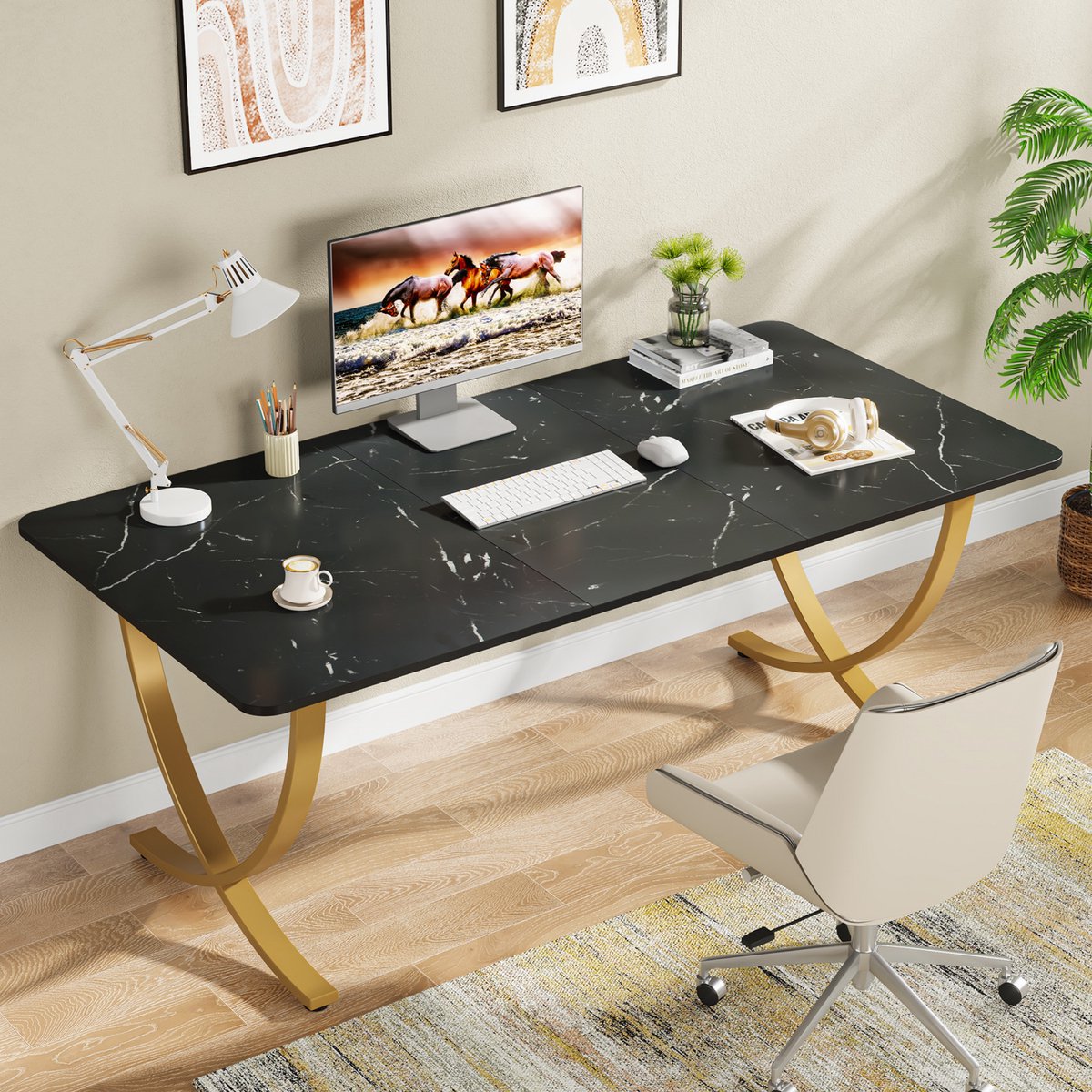 Eettafel Sillia - 160cm - Voor 4-6 Personen - Voor Keukentafel en Eetkamer - Zwart