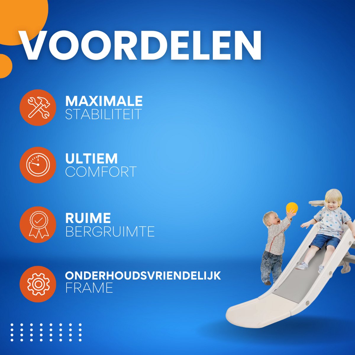 Kinderglijbaan 3 in 1 - Met Basketbalring - Verstelbaar - Speeltoestel - Losse glijbaan - Voor binnen en buiten - Wit
