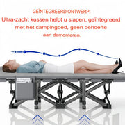 Opvouwbare Stretcher - Voor buiten, tuin, kamperen, terras & zwembad - Draagbaar - Veldbed - Comfortabel zonnebed loungestoel - Lichtgewicht aluminium frame