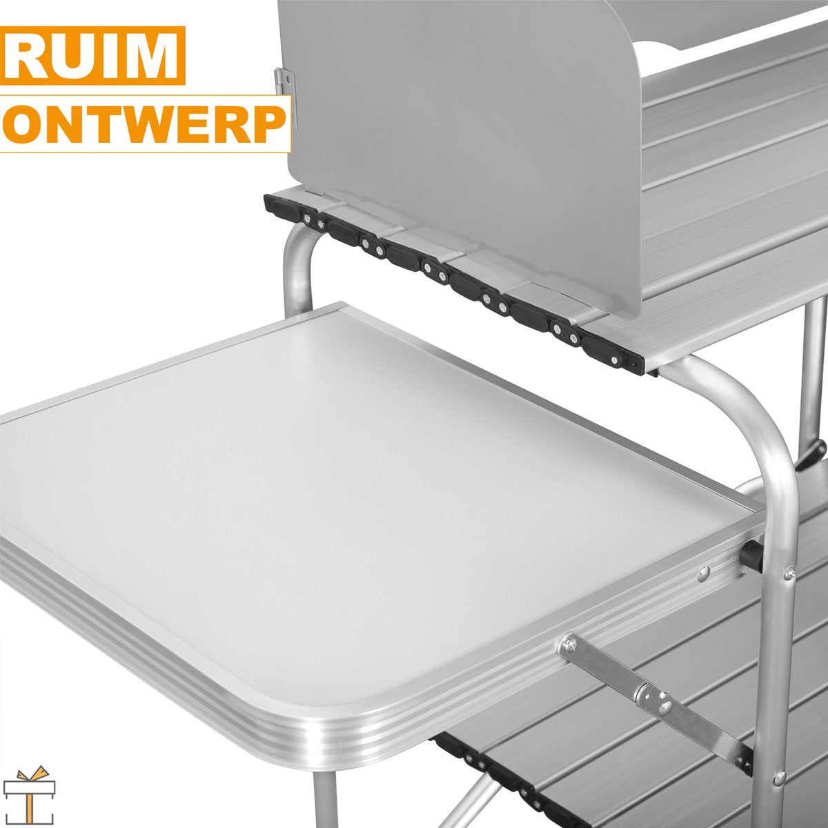 Happyment® Campingkeuken Inklapbaar - 2 in 1 - Camping kast - Kooktafel - Kampeer buitenkeuken - Opvouwbaar