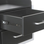 Wandkast - Hangkast - Muurkast - Opbergmeubel - Voor kapsalon - Opbergkast met wandmontage -Zilver/Zwart
