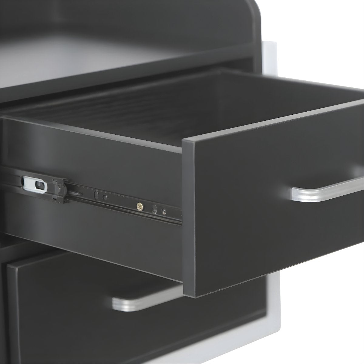 Wandkast - Hangkast - Muurkast - Opbergmeubel - Voor kapsalon - Opbergkast met wandmontage -Zilver/Zwart