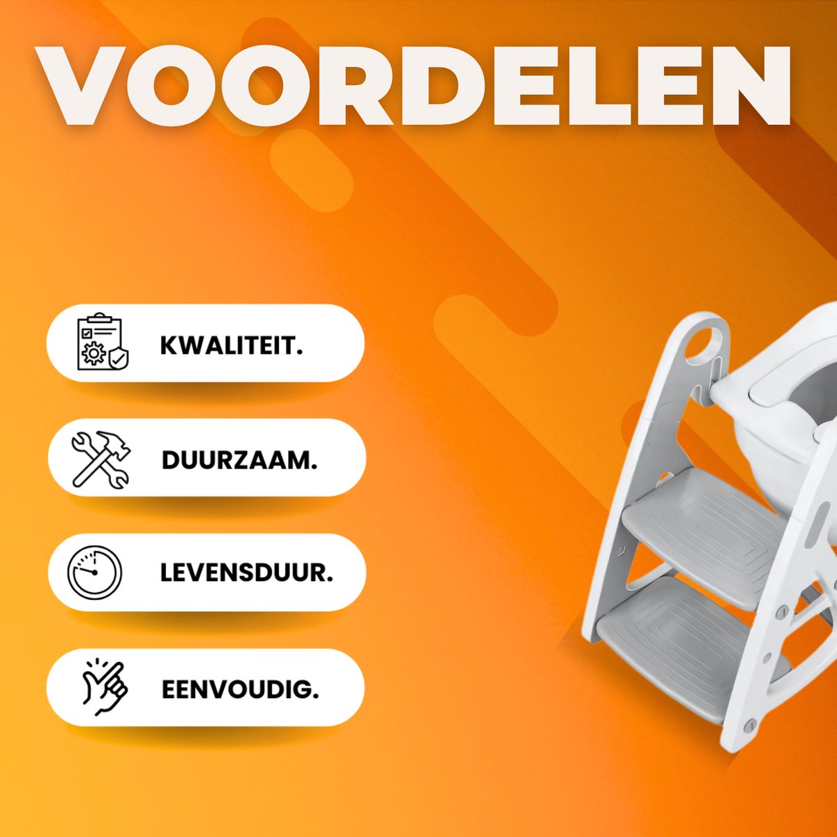 Wc verkleiner met trapje - 2 in 1 Voor peuters en kleuters - Toiletverkleiner - Opvouwbaar - Grijs