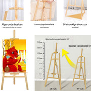 Schilder statief - A frame - Studio-ezel - Opvouwbaar Grenenhout - Verstelbare Display - Kunstenaar Kunstambacht - Tentoonstelling Bruiloft