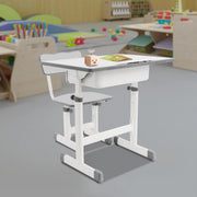 Kinderbureau met stoel - Voor kinderen - Verstelbaar bureau- en stoeltjesset - Grijs