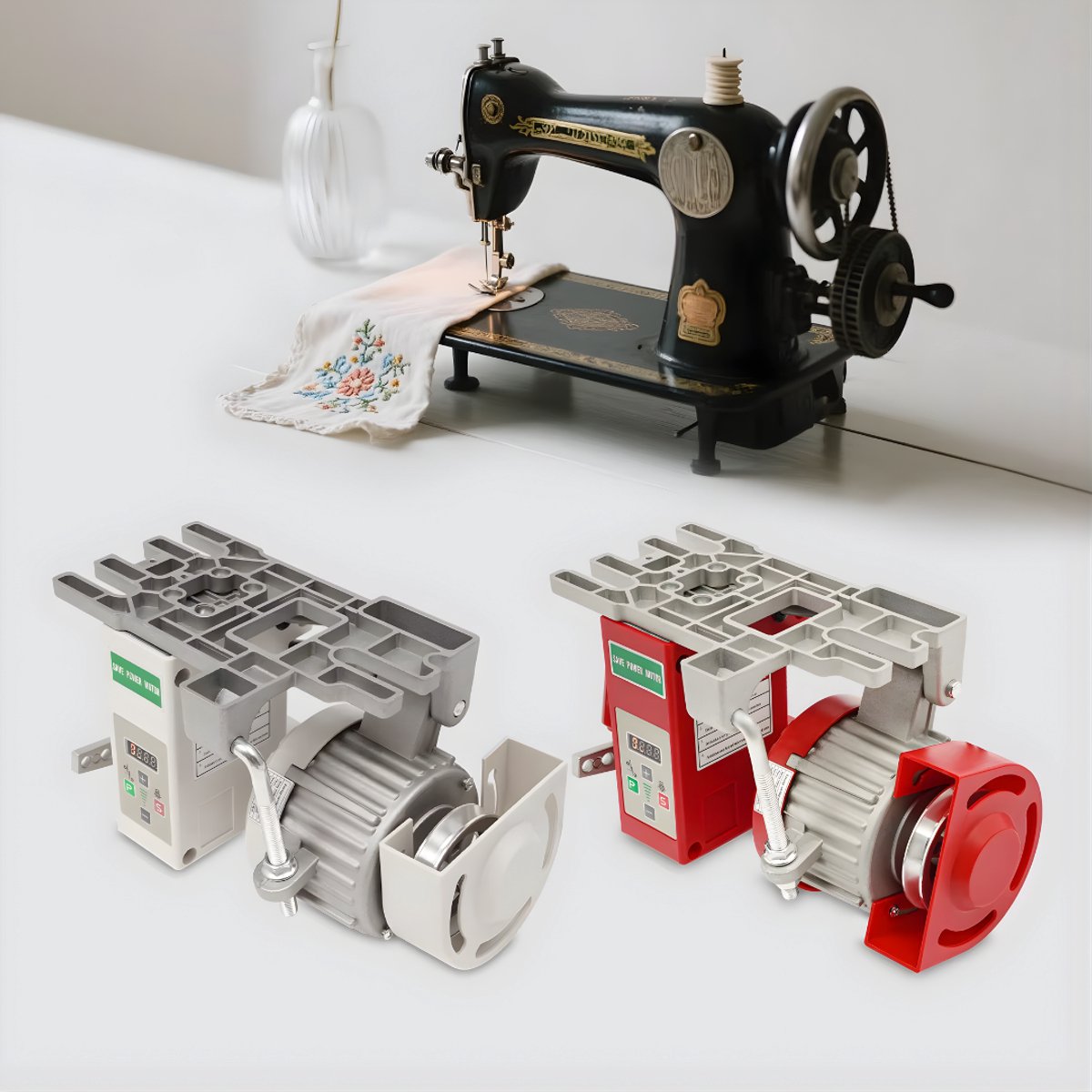 Naaimachinemotor - Voor elektrische naaimachines - Borstelloze, energiebesparende servomotor - Wit