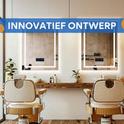 Muziek Badkamerspiegel - Met bluetooth en verlichting - 60x80cm - Voor Badkamer, Make-up & Wandmontage - Dimbaar licht - Vierkant