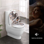 Antibacteriële Toiletbril Marmy - Met Softclose - Universeel - Toiletbrillen met print - WC Bril - Toiletzitting