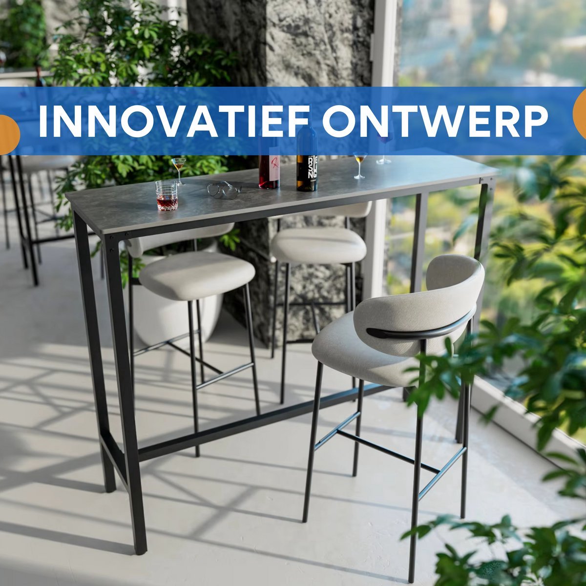 Milano Bartafel Milano - 120cn - Voor binnen - Keuken en woonkamer - Marmer look - 4 to 6 personen - Wit grijs