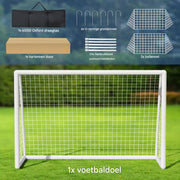 Draagbaar Voetbaldoel - Buitenspeelgoed - Voetbalgoal - Voor Kinderen & Volwassenen - Inclusief 2 Voetbalnetten & Grondpennen - 244 × 152 cm