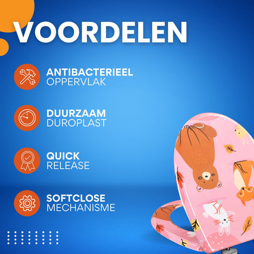 Antibacteriële Toiletbril Animal - Met Softclose - Universeel - Toiletbrillen met print - WC Bril - Toiletzitting