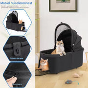 Hondenbuggy inklapbaar - All terrian - 30kg capaciteit - Ook voor katten - Comfort voor dieren - Zwart