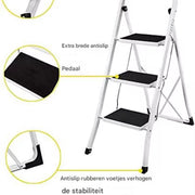 Opvouwbare Opstapkruk - 2-4 Stappen Ladder - Draagbare Trapladder - Antislip Voeten - Binnen & Buiten - Thuiskantoor